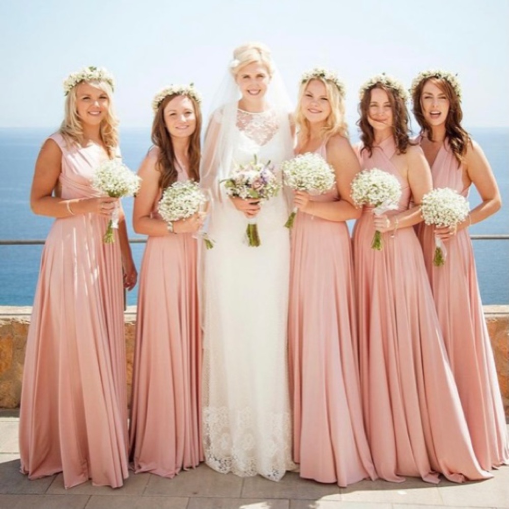 Blush pink infinity wrap dress